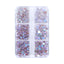 Mixed Sizes 6 Grid Box Mocha Smoked Topaz Mermaid Tears Glass Half Pearls Rhinestones WholesaleRhinestone