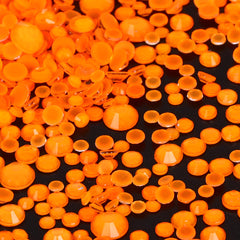 Mixed Sizes Mocha Neon Lt Orange Glass Flat Back Rhinestones For Nail Art WholesaleRhinestone