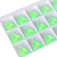 Electric Neon Peridot Triangle Shape High Quality Glass Sew-on Rhinestones WholesaleRhinestone