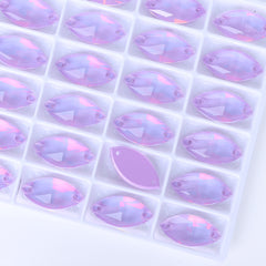 Lavender AM Navette Shape High Quality Glass Sew-on Rhinestones WholesaleRhinestone