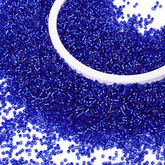 Transparent Silver-lined Sapphire Color Hight Quality Glass Cylinder Seed Beads 1.6 MM Size GY2002 WholesaleRhinestone