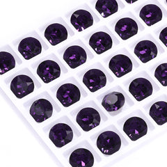 Amethyst Gemstone Flower Shape High Quality Glass Pointed Back Fancy Rhinestones WholesaleRhinestone