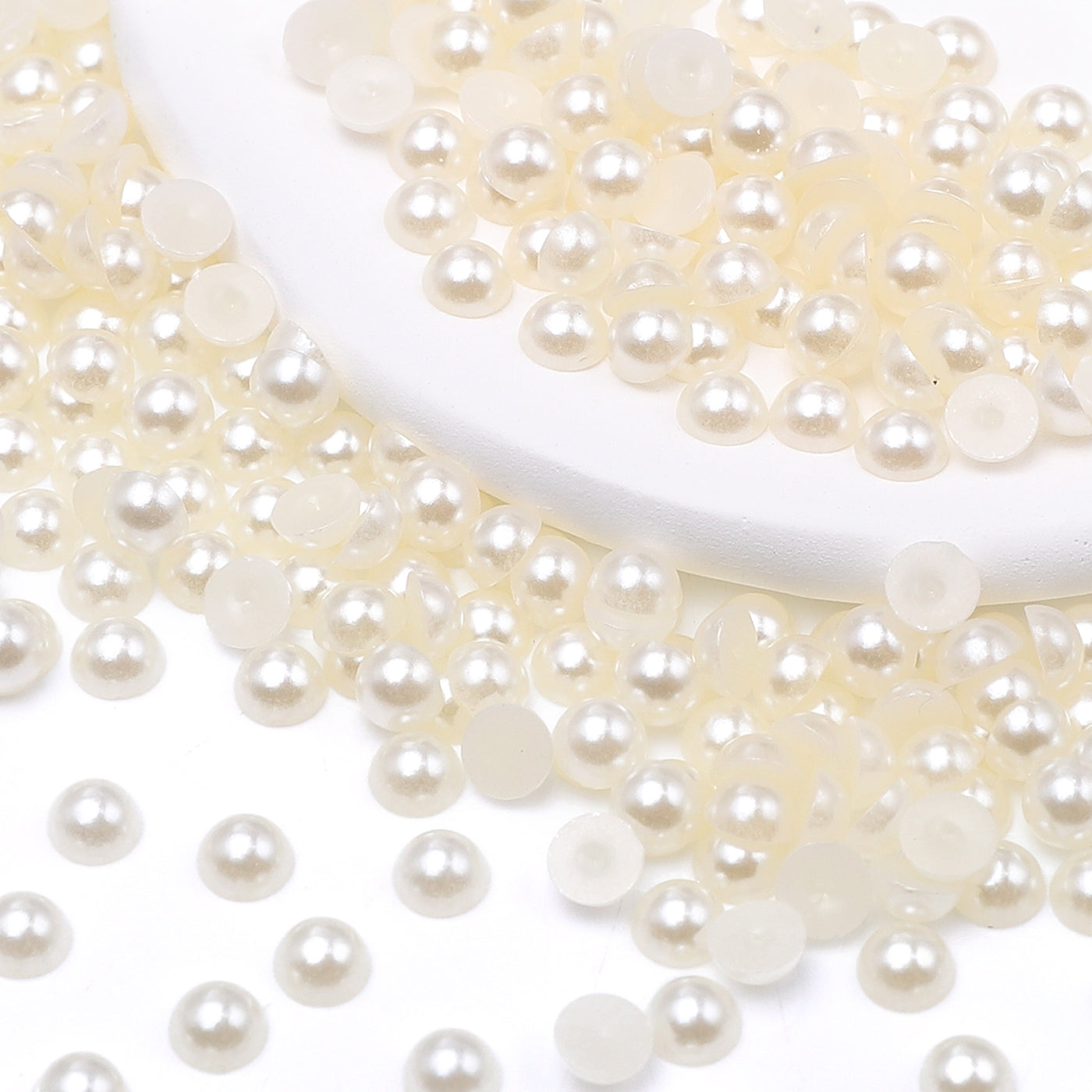 Ivory Resin Flat Back Pearls Multi Sizes WholesaleRhinestone