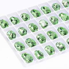 Peridot Oval Shape High Quality Glass Pointed Back Fancy Rhinestones WholesaleRhinestone