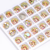 Luminous Green Gemstone Flower Shape High Quality Glass Pointed Back Fancy Rhinestones