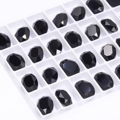 Jet Oval Shape High Quality Glass Pointed Back Fancy Rhinestones WholesaleRhinestone