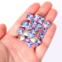 Vitrail Light Princess Square Shape High Quality Glass Pointed Back Fancy Rhinestones WholesaleRhinestone