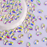 Elongated Hexagon Shape Crystal AB Flat Back Fancy Rhinestones WholesaleRhinestone