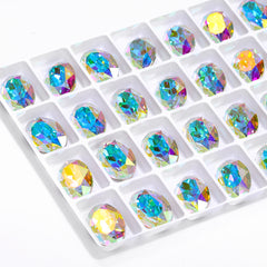 Crystal AB Oval Shape High Quality Glass Pointed Back Fancy Rhinestones WholesaleRhinestone