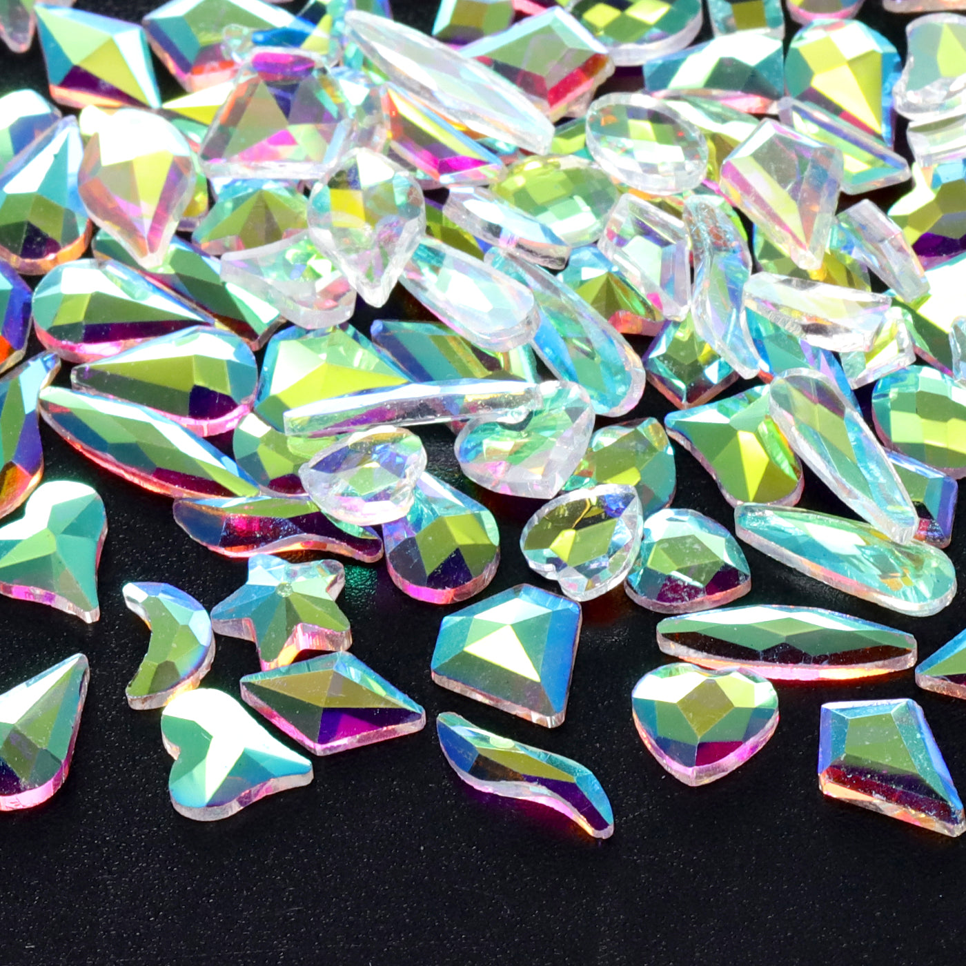 Mixed Shapes Crystal AB Unfoild Flat Back Fancy Rhinestones For Nail Art WholesaleRhinestone