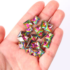 Vitrail Medium Princess Square Shape High Quality Glass Pointed Back Fancy Rhinestones WholesaleRhinestone