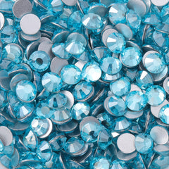 Star Aquamarine Glass FlatBack Rhinestones Silver Back WholesaleRhinestone