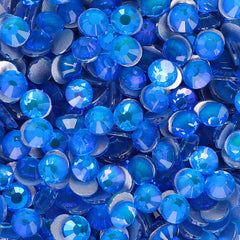 Flashing Dark Blue Glass FlatBack Rhinestones Silver Back WholesaleRhinestone
