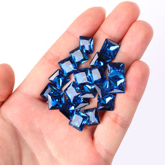 Indicolite Princess Square Shape High Quality Glass Pointed Back Fancy Rhinestones WholesaleRhinestone