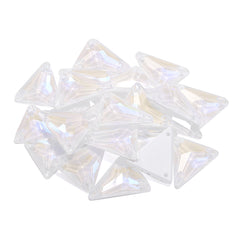 Electric Neon White Slim Triangle Shape High Quality Glass Sew-on Rhinestones WholesaleRhinestone