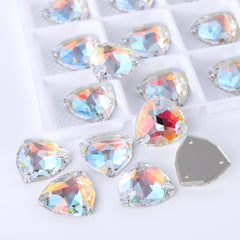 Light Crystal AB Trilliant Shape High Quality Glass Sew-on Rhinestones WholesaleRhinestone