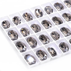 Satin Oval Shape High Quality Glass Pointed Back Fancy Rhinestones WholesaleRhinestone
