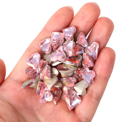 Sweet Heart Shape Cognac Pink Glass Pointed Back Fancy Rhinestones WholesaleRhinestone