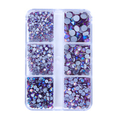 Mixed Sizes 6 Grid Box Light Amethyst AB Glass HotFix Rhinestones For Clothing DIY WholesaleRhinestone