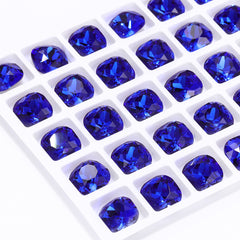 Sapphire Cushion Square Shape High Quality Glass Pointed Back Fancy Rhinestones WholesaleRhinestone