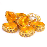 Topaz Opal Drop Shape High-Quality Glass Sew-on Nest Hollow Claw Rhinestones WholesaleRhinestone