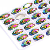 Vitrail Medium Navette Shape High Quality Glass Pointed Back Fancy Rhinestones WholesaleRhinestone