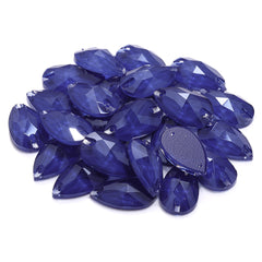 Mocha Sapphireドロップシェイプ高品質のガラス縫製ラインストーン