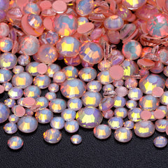 Mixed Sizes Mocha Opal Coral Reef Glass Flat Back Rhinestones For Nail Art WholesaleRhinestone