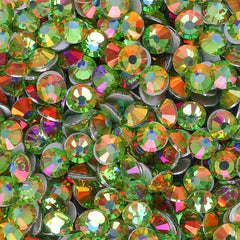 Peridot Light Glass FlatBack Rhinestones Silver Back WholesaleRhinestone