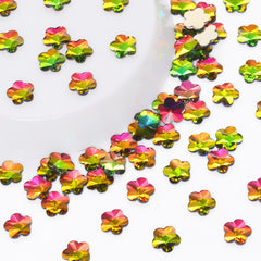 5 leaf plum blossoms Shape Rainbow Flat Back Fancy Rhinestones