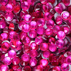 Light Fuchsia Glass FlatBack Rhinestones Silver Back WholesaleRhinestone