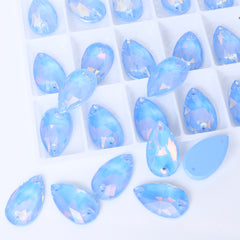 Light Sapphire AM Drop Shape High Quality Glass Sew-on Rhinestones WholesaleRhinestone
