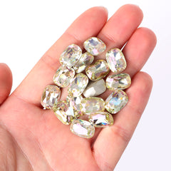 Luminous Green Cushion Shape High Quality Glass Pointed Back Fancy Rhinestones WholesaleRhinestone
