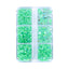 Mixed Sizes 6 Grid Box Mocha Light Green Mermaid Tears Glass Half Pearls Rhinestones WholesaleRhinestone