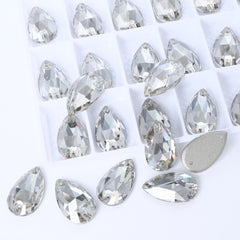 Silver Shade Drop Shape High Quality Glass Sew-on Rhinestones WholesaleRhinestone
