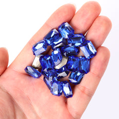 Light Sapphire Thin Octagon Shape High Quality Glass Pointed Back Fancy Rhinestones WholesaleRhinestone