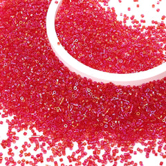 Transparent Rainbow Light Red Color Hight Quality Glass Cylinder Seed Beads 1.6 MM Size BS1018 WholesaleRhinestone