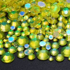 Mixed Sizes Aurora Citrine Glass Flat Back Rhinestones For Nail Art WholesaleRhinestone