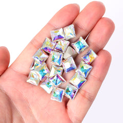 Crystal AB Princess Square Shape High Quality Glass Pointed Back Fancy Rhinestones WholesaleRhinestone