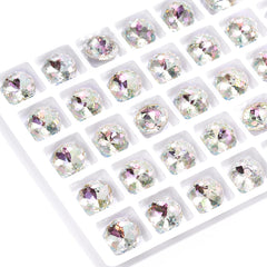 Luminous Green Dome Round Shape High Quality Glass Pointed Back Fancy Rhinestones WholesaleRhinestone