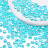 Vannblå ab resin flat bakre perler multistørrelser
