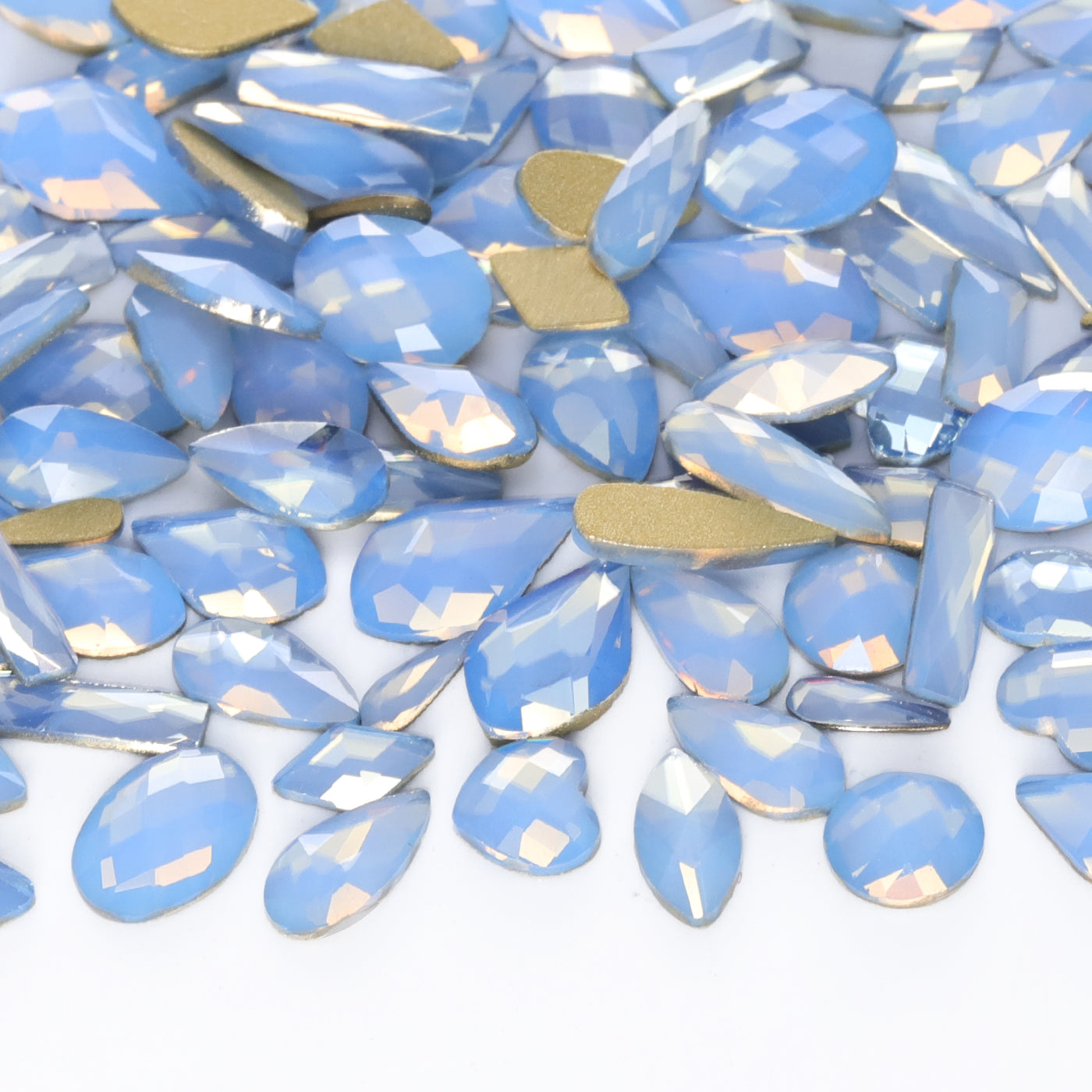 Mixed Shapes Blue Opal Flat Back Fancy Rhinestones For Nail Art WholesaleRhinestone