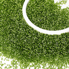 Transparent Silver-lined Olive Green Color Hight Quality Glass Cylinder Seed Beads 1.6 MM Size GY2003 WholesaleRhinestone