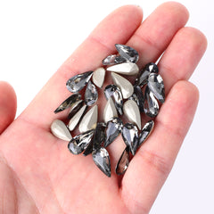 Black Diamond Teardrop Shape High Quality Glass Pointed Back Fancy Rhinestones WholesaleRhinestone