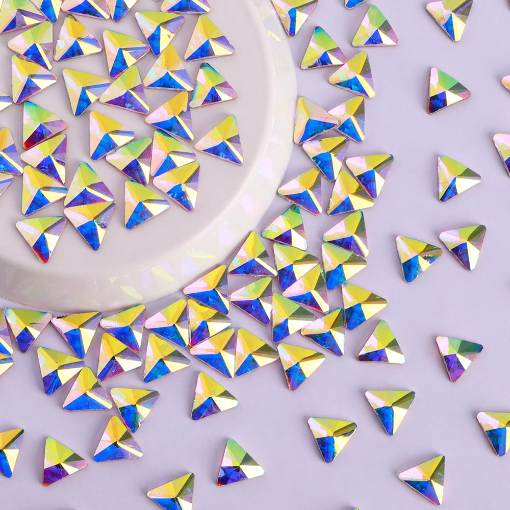 Triangle Shape Crystal AB Flat Back Fancy Rhinestones WholesaleRhinestone