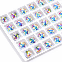 Crystal AB Dome Round Shape High Quality Glass Pointed Back Fancy Rhinestones WholesaleRhinestone