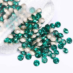 Emerald Gemstone Flower Shape High Quality Glass Pointed Back Fancy Rhinestones WholesaleRhinestone
