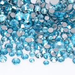 Mixed Sizes Star Aquamarine Glass FlatBack Rhinestones For Nail Art Silver Back WholesaleRhinestone