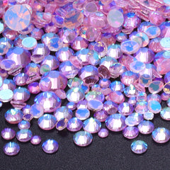 Mixed Sizes Aurora Light Pink Glass Flat Back Rhinestones For Nail Art WholesaleRhinestone