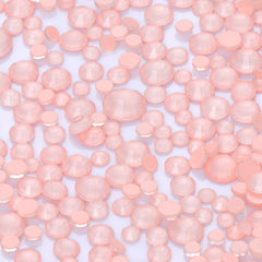 Mixed Sizes Neon Peach Pink Glass Flat Back Rhinestones For Nail Art WholesaleRhinestone